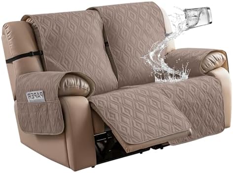 Genina Waterproof Loveseat Recliner Cover Non-Slip, Sofa Cover by Genina