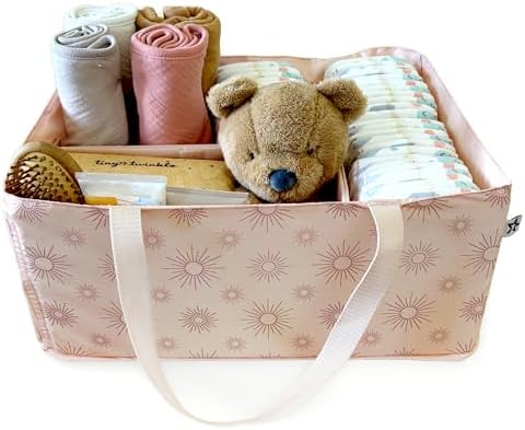 Tiny Twinkle Diaper Caddy Organizer – Foldable Baby Storage Basket by TinyTwinkle