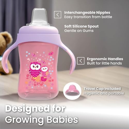 Avima 10 oz Trainer Sippy Cup w Handles & Soft Silicone Spout - Image 2