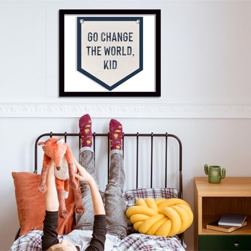 Toddler Nursery Decor Go Change The World Kid Felt Pennant Flags - Image 3