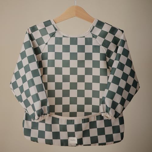 mushie Long Sleeve Baby Bib | Water Resistant Adjustable Fit - Image 2