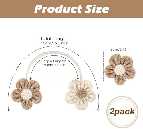 SRG Curtain Tiebacks for Curtains 2 Pack, Decorative Curtain Holdbacks for - Image 4