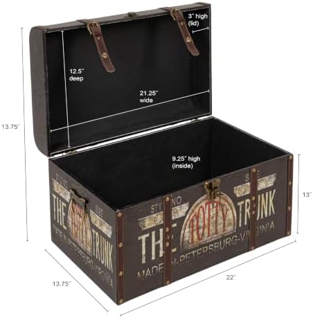 Household Essentials Large Decorative Storage Trunk - Image 3