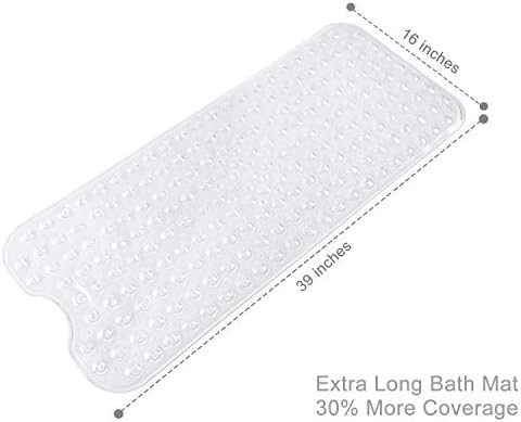 TEESHLY Bathtub Mats for Shower Tub, Extra Long Non-Slip 39 x 16 Inch Bath Mat - Image 4