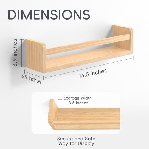 Floating Wall Nursery Book Shelves, 16.5 Inch - Image 3