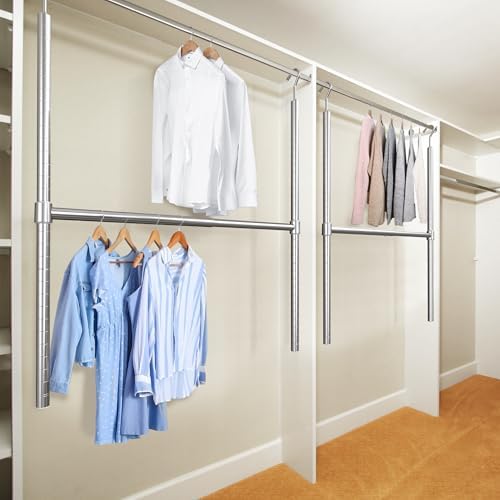 Simple Houseware Adjustable Closet Hanging Rod, Chrome - Image 4