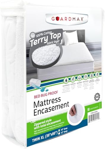 Guardmax Twin XL Mattress Encasement Zippered, 100% Waterproof Mattress by Guardmax