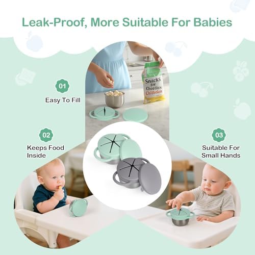 Daximo 2 Pack Snack Cups for Toddlers Spill Proof - Image 2