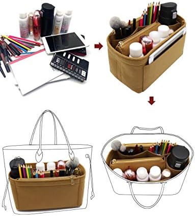 LEXSION Felt Purse Organizer Insert, Tote Bag Shaper Dividers - Image 6