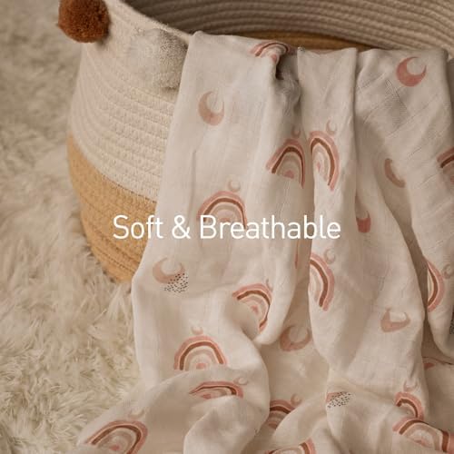 GLLQUEN BABY Muslin Swaddle Blankets 4Pk Receiving Blanket Large 35" x 40" - Image 4