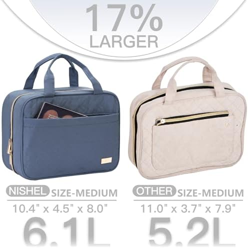 NISHEL Travel Toiletry Bag for women, Portable Hanging Organizer for - Image 3