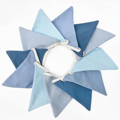 Dusty Blue Party Decorations 2 Strings Dusty Blue Pennant Banner Flags Garland - Image 7