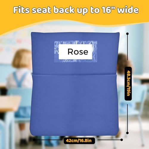 24 PCS Chair Pockets for Classrooms, 19.5"x16.5" Seat Sacks for Classroom - Image 2