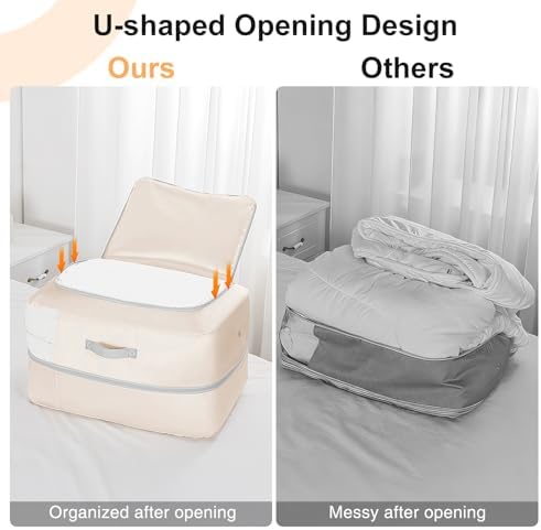 Comforter Storage Bag - 110L Large Capacity Blanket Storage Bags 2-Layer Ultra - Image 4