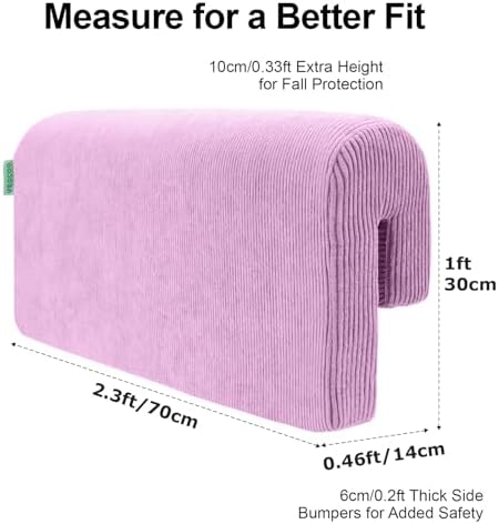 AEOCOO Bed Rail Bumpers for Toddlers, J-Shaped 2.3 Ft Kid Bed Bumper Purple - Image 3