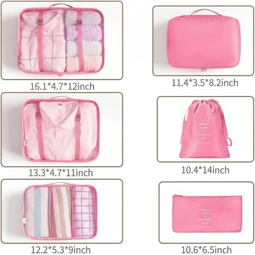 LANSKLBD 6/8 Set Packing Cubes for Suitcases Travel Luggage Packing Organizers - Image 7