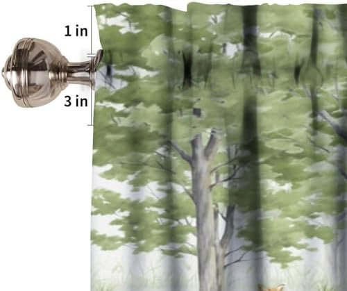 Forest Valance Curtain for Kitchen, Window Treatment Cartoon Forest Nature - Image 3