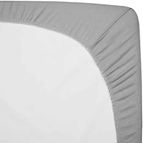 American Baby Company Cotton Fitted Crib Sheet 52x28", Ash Gray - Image 5