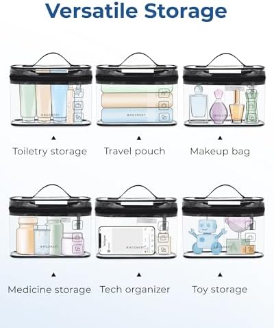 BAGSMART TSA Approved Toiletry Bag, 2 Pack Clear Makeup Cosmetic Bag Organizer - Image 5