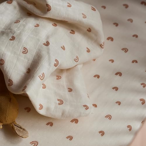 Crib Sheets, 100% Organic Cotton Muslin, Fitted 28"x52" Standard - Image 5