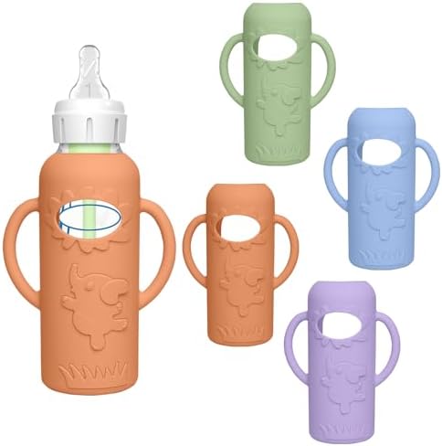 4 Pack Silicone Sleeves for Dr. Brown's Glass Baby Bottles -Drop Protection by Unknown