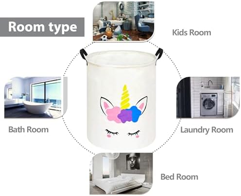 Round Laundry Basket Storage Bins Nursery Hamper Gift Baskets - Image 6