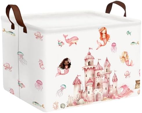 Cute Rectangle Baby Girl Gift Basket Toy Storage Bin Nursery Playroom Bedroom by ASKETAM