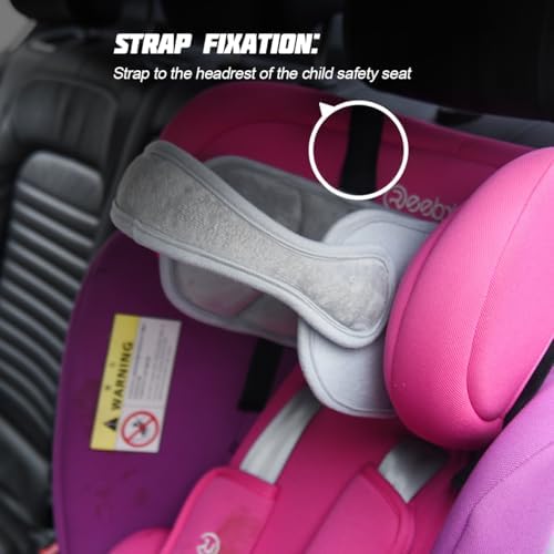Car Seat Head Support Strap Adjustable Mesh Neck Relief Band Black - Image 2