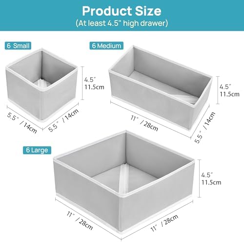Vtopmart 18 Pack Baby Clothes Organizer, Foldable Fabric Drawer Bins - Image 5