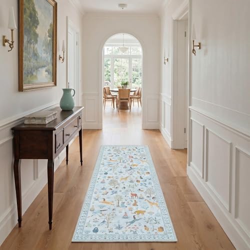 BESBLEE 2'6X7 Washable Kitchen Runner Rug, Animal Non Slip - Image 2