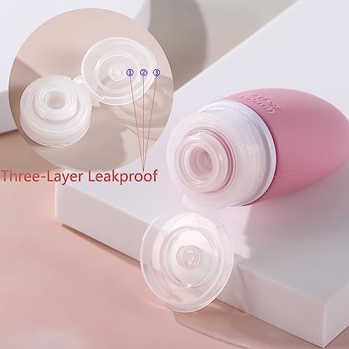 LIYUABU Leak Proof Silicone Travel Bottles, 4 Pack 2oz Liquid Squeezable - Image 5