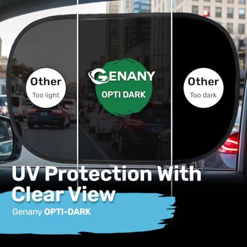 GENANY Black Car Side Window Sun Shades 2 Piece 21 x 14 Inch - Image 4