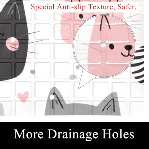 Bath Tub Shower Mat, Washable Bathtub Floor Mats, Suction Cups and Drain Holes - Image 2