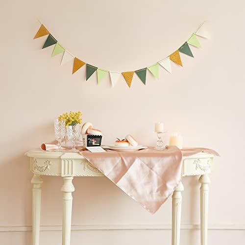 Fonder Mols Paper Pennant Party Decorations Large Gold Green, Triangle Flags - Image 2