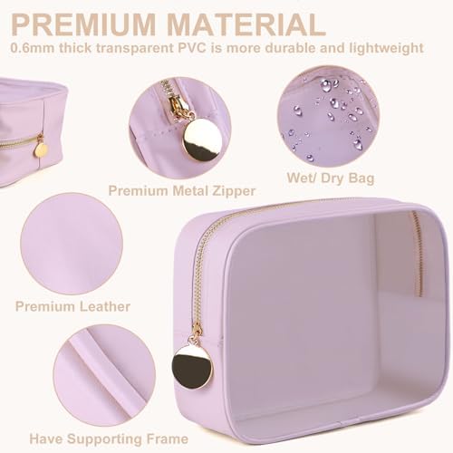 YOPCDJ 4PCS Clear Makeup Bag Set, Waterproof TPU Purse Organizer Pouches - Image 4