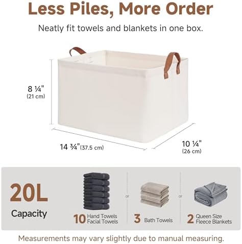 StorageWorks Fabric Storage Bins, Linen Closet Organizers - Image 6