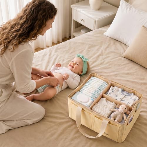 Large Canvas Baby Diaper Caddy Organizer - Image 6