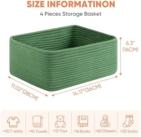 OIAHOMY 4 Pack 14.17 * 11.02 * 6.3IN Storage Baskets - Image 2
