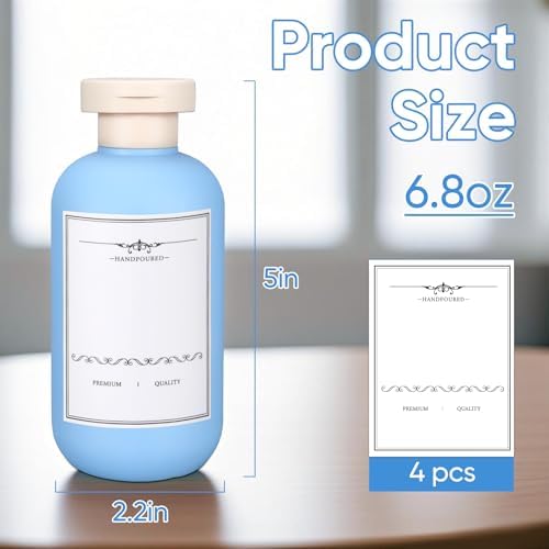 4 PACK Travel Shampoo Bottle, Empty Plastic Squeeze Bottles 6.8oz - Image 2
