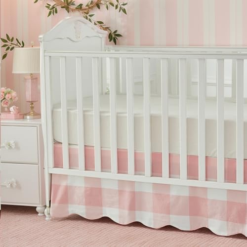 Brandream Scallop Edge Cotton Crib Skirt, Baby Boy Girl Gender Neutral Crib by Brandream