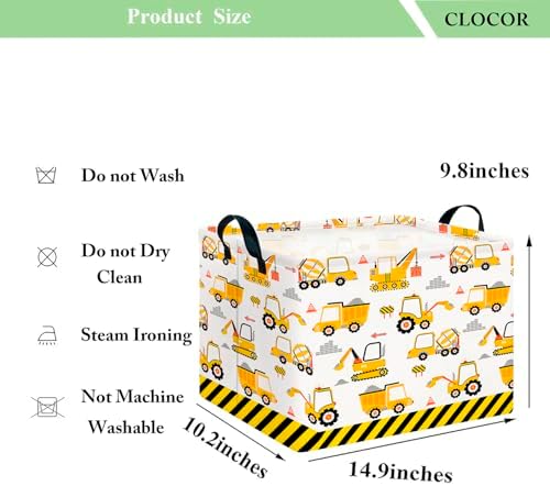 CLOCOR Rectangular Storage Basket, Collapsible Cute Pattern Storage Bin - Image 6