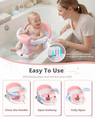 ONTHEWEI Baby Bath Seats for Babies Sitting Up, Non-Slip Baby Bathtub - Image 4