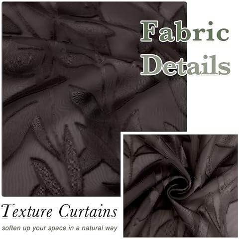 Lecloud Leia Sheer Chocolate Brown Window Curtains - Image 5