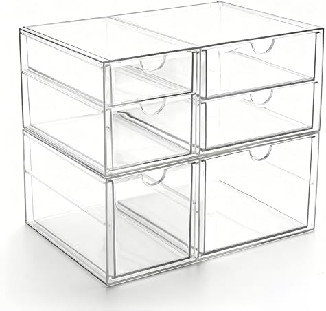 Prsildan Acrylic Makeup Organizer Clear Storage Drawer by Prsildan