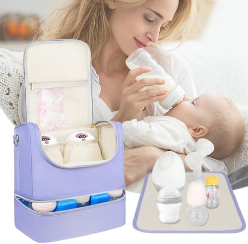 Wearable Breast Pump Bag with Cooler Compartment Fits - Image 7