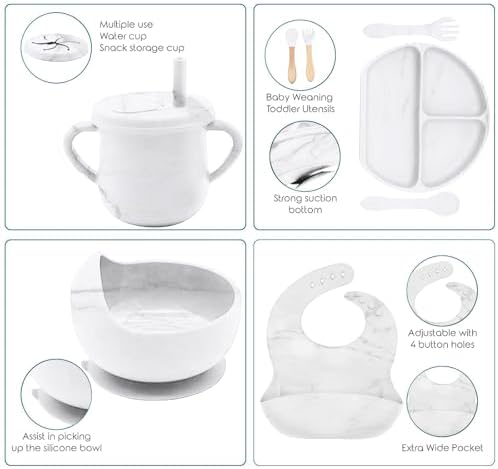 9pc BPA Free Silicone Baby Feeding Set - Image 3