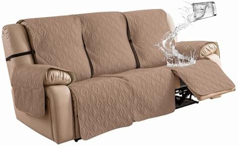 Genina Waterproof Couch Cover for Reclining Couch 3 Seater Non-Slip, Washable by Genina