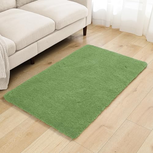 Polyester Bathroom Rug 30"x50" Hunter Green, Large Soft Bath Mat by Kildoss