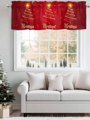 Vandarllin Christmas Tree Kitchen Curtains Valances - Image 4