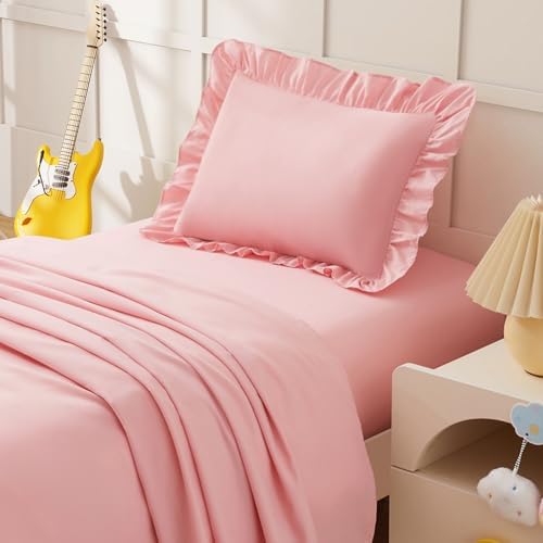 KKJIAF 3 Piece Light Pink Toddler Sheet Set - Image 3